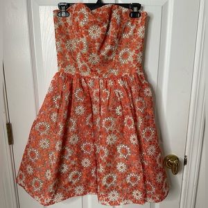 Orange floral summer dress